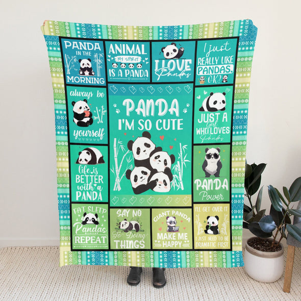 Panda Pattern Blanket Fleece Throw Blanket Super Soft Warm Gifts for Baby Girls Boys Kids Mom Grandma Room Decor