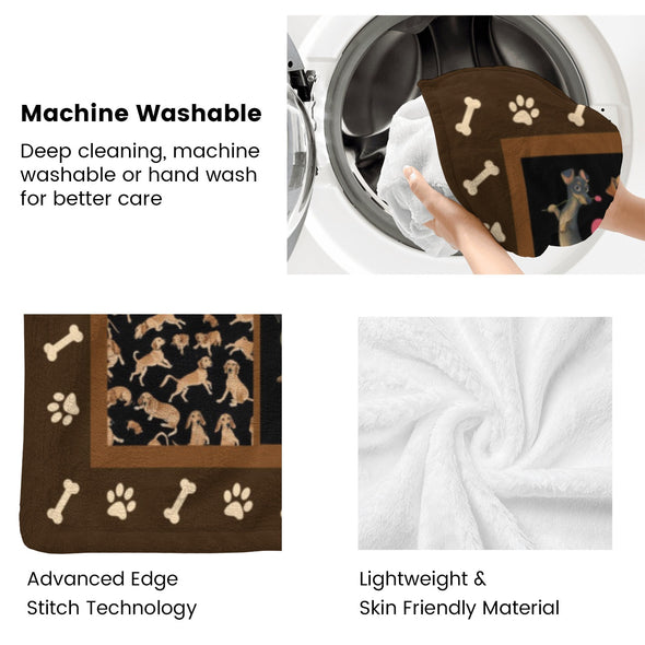 Dachshund Pattern Blanket Fleece Throw Blanket Super Soft Warm Gifts for Baby Girls Boys Kids Mom Grandma Room Decor