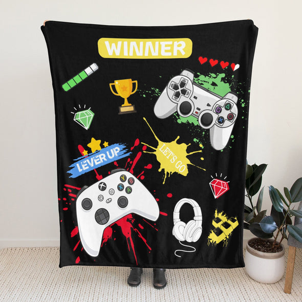 Gamer Blanket Fleece Throw Blanket Super Soft Warm Gifts for Baby Girls Boys Kids Mom Grandma Room Decor