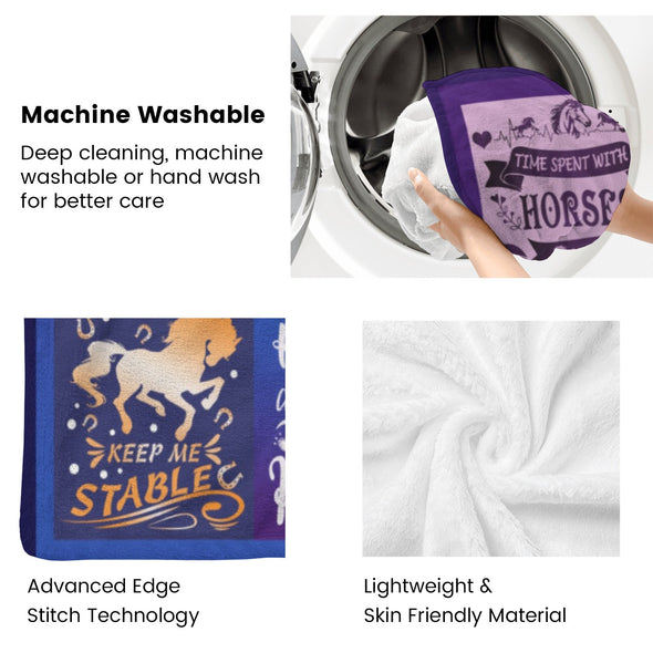 Horse Blanket Gift for Women Girl Who Loves Horses for Sofa Couch Bed Room Birthday Decor Bed Travel