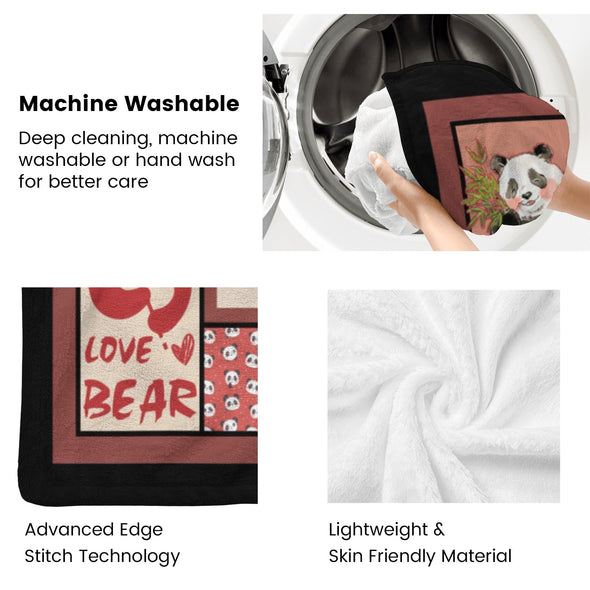 Panda Pattern Blanket Fleece Throw Blanket Super Soft Warm Gifts for Baby Girls Boys Kids Mom Grandma Room Decor