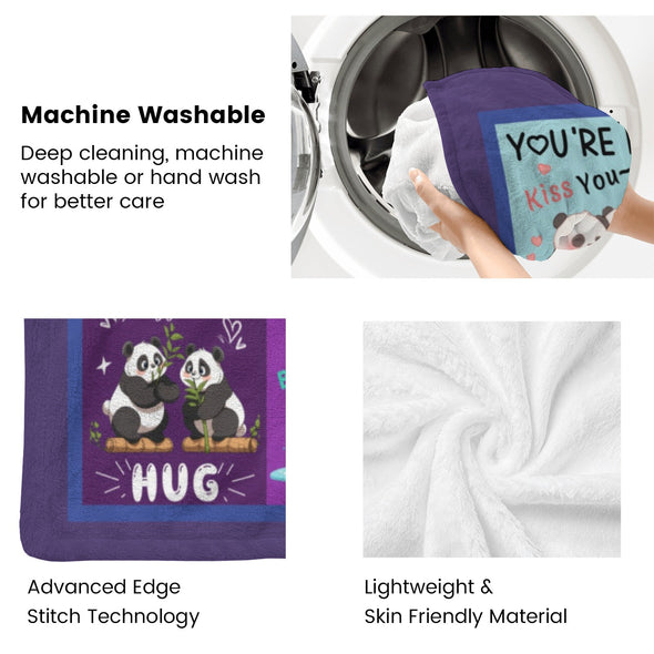 Panda Pattern Blanket Fleece Throw Blanket Super Soft Warm Gifts for Baby Girls Boys Kids Mom Grandma Room Decor