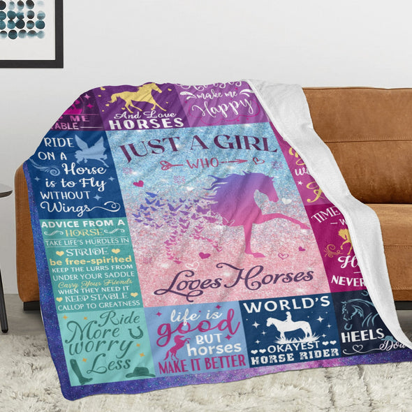 Horse Blanket Gift for Women Girl Who Loves Horses for Sofa Couch Bed Room Birthday Decor Bed Travel