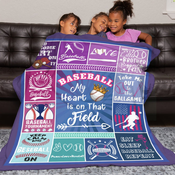 Baseball Pattern Blanket Fleece Throw Blanket Super Soft Warm Gifts for Baby Girls Boys Kids Mom Grandma Room Decor