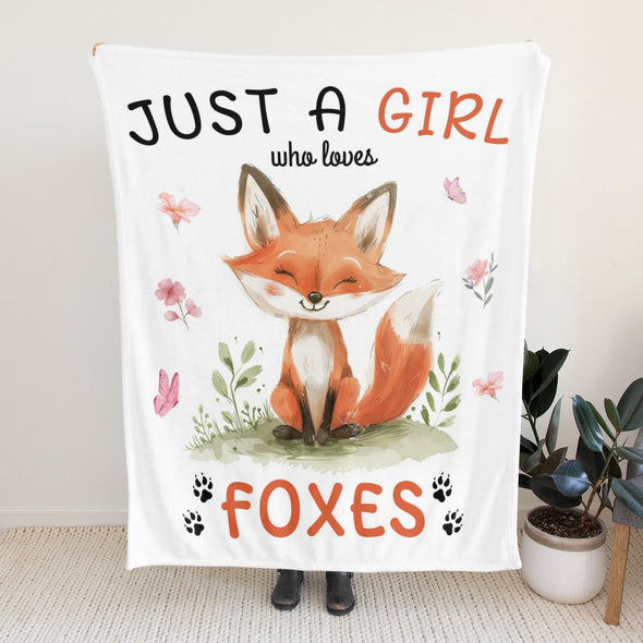 Fox Pattern Blanket Fleece Throw Blanket Super Soft Warm Gifts for Baby Girls Boys Kids Mom Grandma Room Decor