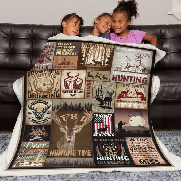 Deer Pattern Blanket Fleece Throw Blanket Super Soft Warm Gifts for Baby Girls Boys Kids Mom Grandma Room Decor