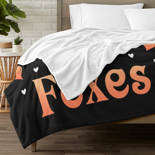 Fox Pattern Blanket Fleece Throw Blanket Super Soft Warm Gifts for Baby Girls Boys Kids Mom Grandma Room Decor