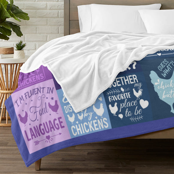 Chicken Pattern Blanket Fleece Throw Blanket Super Soft Warm Gifts for Baby Girls Boys Kids Mom Grandma Room Decor