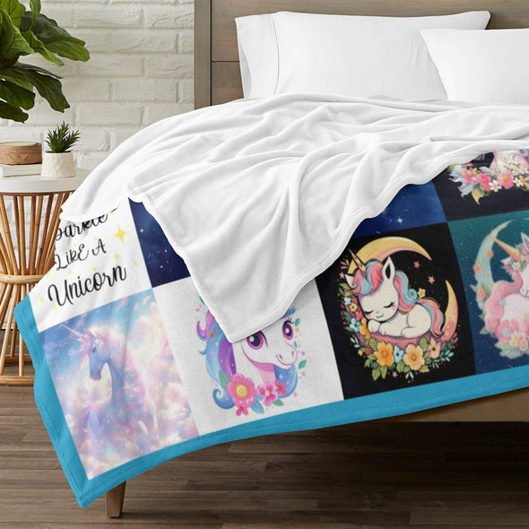 Unicorn Throw Blanket Super Soft Warm Cozy Fuzzy Plush Blanket Gifts for Girls Boys Kids Room Decor