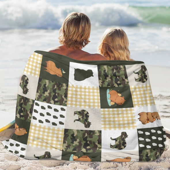 Capybara Pattern Blanket Fleece Throw Blanket Super Soft Warm Gifts for Baby Girls Boys Kids Mom Grandma Room Decor
