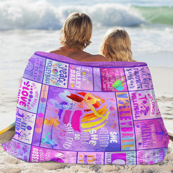 Volleyball Pattern Blanket Fleece Throw Blanket Super Soft Warm Gifts for Baby Girls Boys Kids Mom Grandma Room Decor