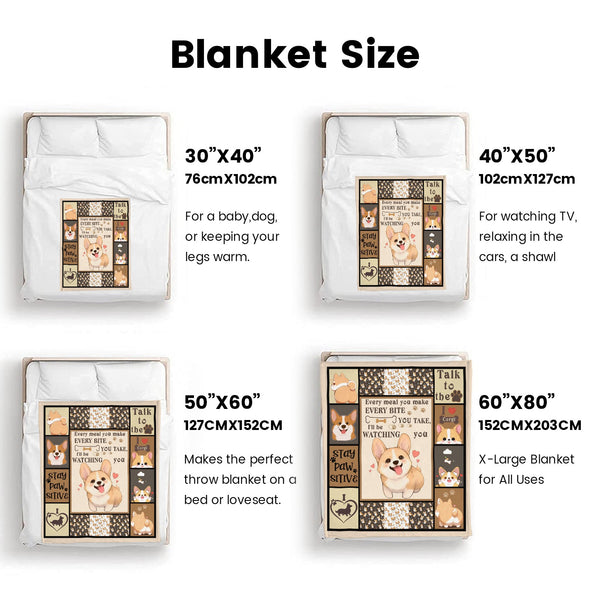 Corgi Blanket Fleece Throw Blanket Super Soft Warm Gifts for Baby Girls Boys Kids Mom Grandma Room Decor