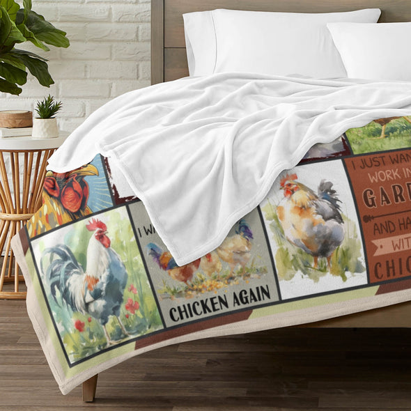Chicken Pattern Blanket Fleece Throw Blanket Super Soft Warm Gifts for Baby Girls Boys Kids Mom Grandma Room Decor