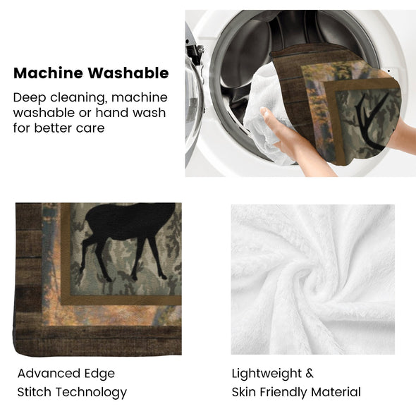 Deer Pattern Blanket Fleece Throw Blanket Super Soft Warm Gifts for Baby Girls Boys Kids Mom Grandma Room Decor