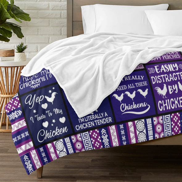Chicken Pattern Blanket Fleece Throw Blanket Super Soft Warm Gifts for Baby Girls Boys Kids Mom Grandma Room Decor