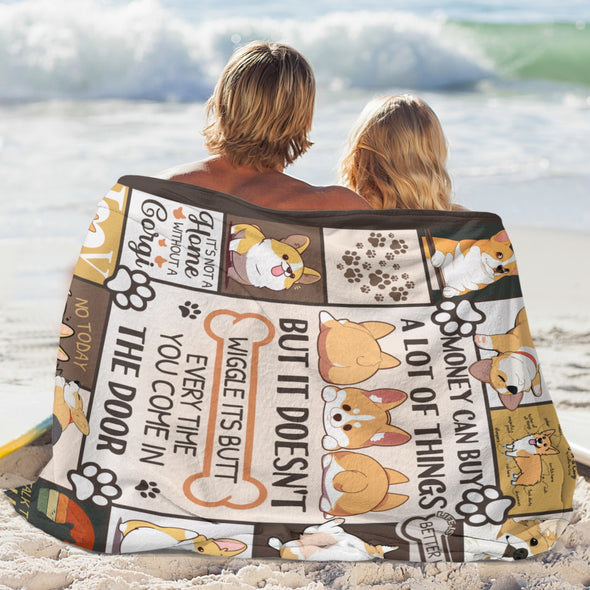Corgi Blanket Fleece Throw Blanket Super Soft Warm Gifts for Baby Girls Boys Kids Mom Grandma Room Decor