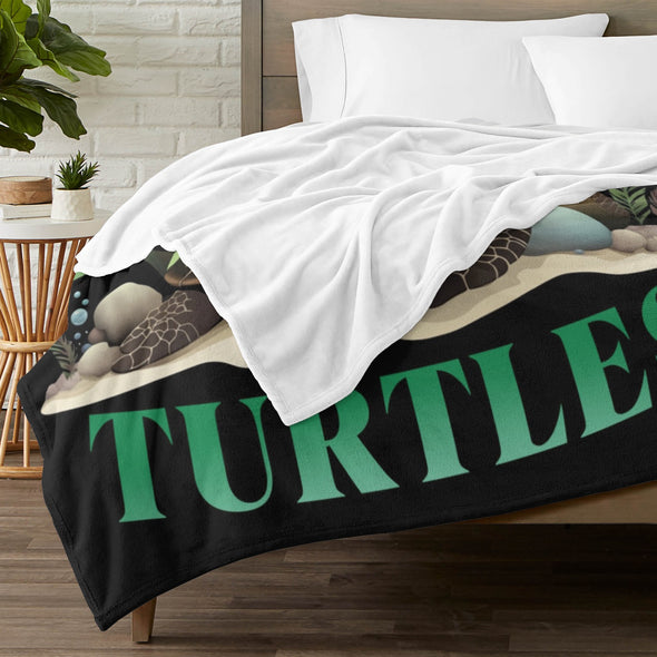 Turtle Pattern Blanket Fleece Throw Blanket Super Soft Warm Gifts for Baby Girls Boys Kids Mom Grandma Room Decor