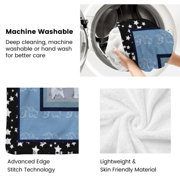 Elephant Blanket Fleece Throw Blanket Super Soft Warm Gifts for Girls Boys Kids Room Decor