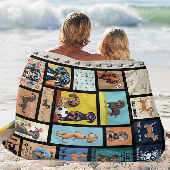 Dachshund Pattern Blanket Fleece Throw Blanket Super Soft Warm Gifts for Baby Girls Boys Kids Mom Grandma Room Decor