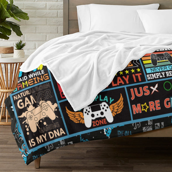 Gamer Blanket Fleece Throw Blanket Super Soft Warm Gifts for Baby Girls Boys Kids Mom Grandma Room Decor