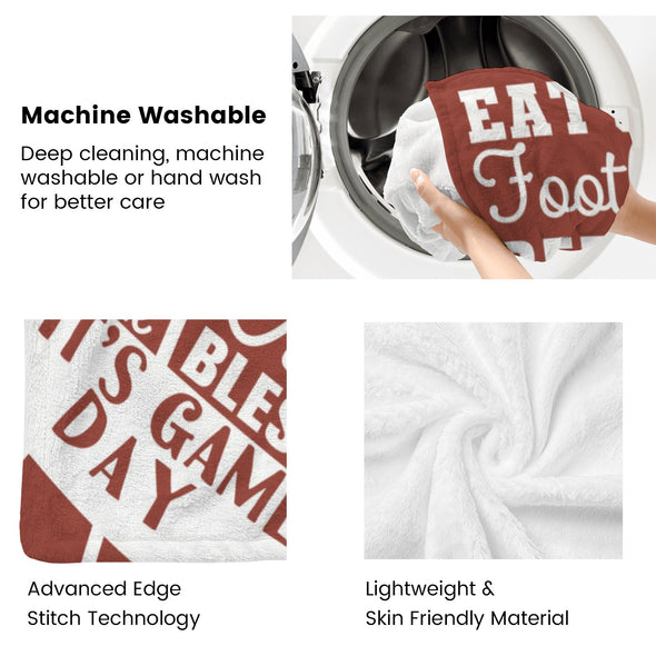 Football Pattern Blanket Fleece Throw Blanket Super Soft Warm Gifts for Baby Girls Boys Kids Mom Grandma Room Decor