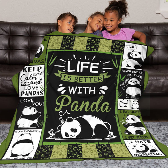 Panda Pattern Blanket Fleece Throw Blanket Super Soft Warm Gifts for Baby Girls Boys Kids Mom Grandma Room Decor