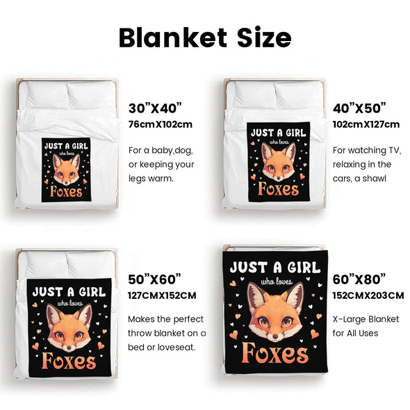 Fox Pattern Blanket Fleece Throw Blanket Super Soft Warm Gifts for Baby Girls Boys Kids Mom Grandma Room Decor