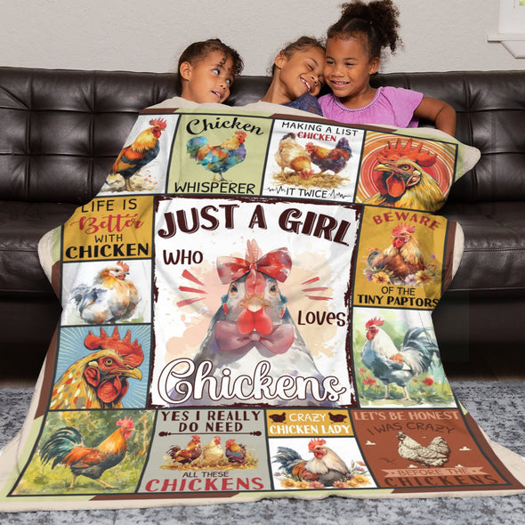 Chicken Pattern Blanket Fleece Throw Blanket Super Soft Warm Gifts for Baby Girls Boys Kids Mom Grandma Room Decor