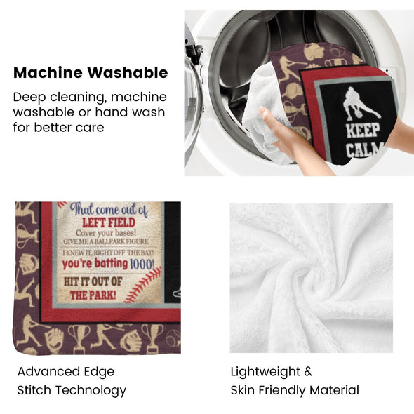 Baseball Pattern Blanket Fleece Throw Blanket Super Soft Warm Gifts for Baby Girls Boys Kids Mom Grandma Room Decor