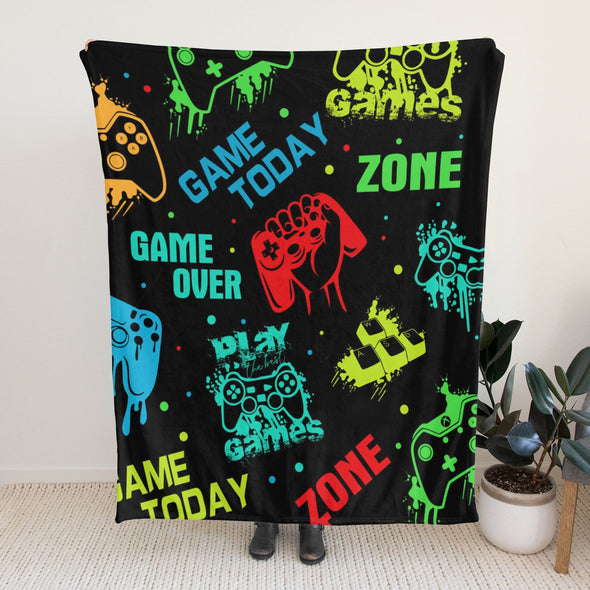 Gamer Blanket Fleece Throw Blanket Super Soft Warm Gifts for Baby Girls Boys Kids Mom Grandma Room Decor
