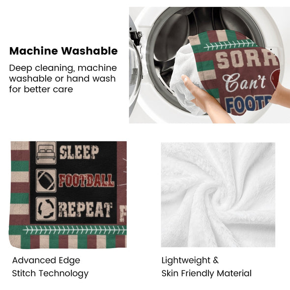 Football Pattern Blanket Fleece Throw Blanket Super Soft Warm Gifts for Baby Girls Boys Kids Mom Grandma Room Decor