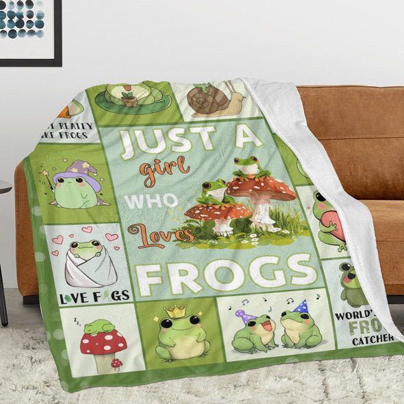 Frog Pattern Blanket Fleece Throw Blanket Super Soft Warm Gifts for Baby Girls Boys Kids Mom Grandma Room Decor