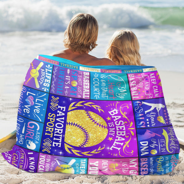 Baseball Pattern Blanket Fleece Throw Blanket Super Soft Warm Gifts for Baby Girls Boys Kids Mom Grandma Room Decor