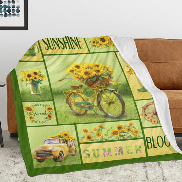 Sunflower Blanket Fleece Throw Blanket Super Soft Warm Gifts for Baby Girls Boys Kids Mom Grandma Room Decor
