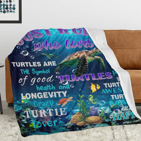 Turtle Pattern Blanket Fleece Throw Blanket Super Soft Warm Gifts for Baby Girls Boys Kids Mom Grandma Room Decor