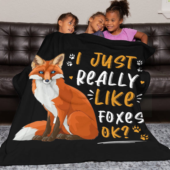 Fox Pattern Blanket Fleece Throw Blanket Super Soft Warm Gifts for Baby Girls Boys Kids Mom Grandma Room Decor