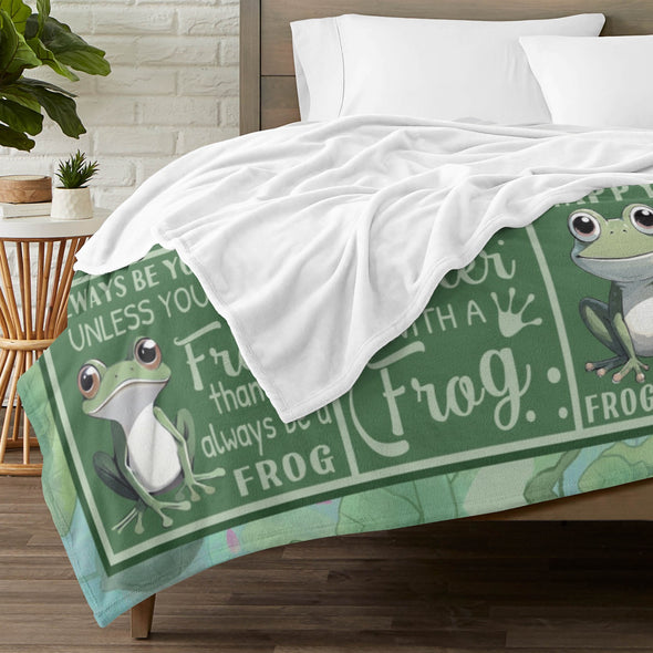 Frog Pattern Blanket Fleece Throw Blanket Super Soft Warm Gifts for Baby Girls Boys Kids Mom Grandma Room Decor