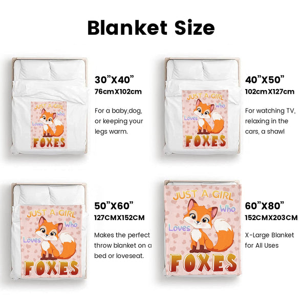 Fox Pattern Blanket Fleece Throw Blanket Super Soft Warm Gifts for Baby Girls Boys Kids Mom Grandma Room Decor