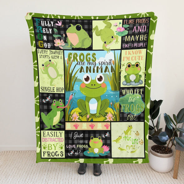 Frog Pattern Blanket Fleece Throw Blanket Super Soft Warm Gifts for Baby Girls Boys Kids Mom Grandma Room Decor