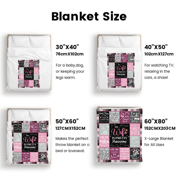 Wife Blanket, Throw Blanket Gifts for Birthday/Wedding/Anniversary/Christmas/Valentines
