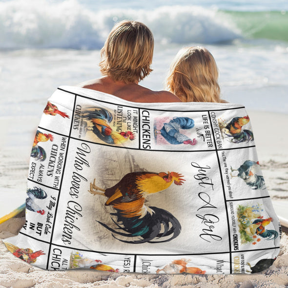 Chicken Pattern Blanket Fleece Throw Blanket Super Soft Warm Gifts for Baby Girls Boys Kids Mom Grandma Room Decor