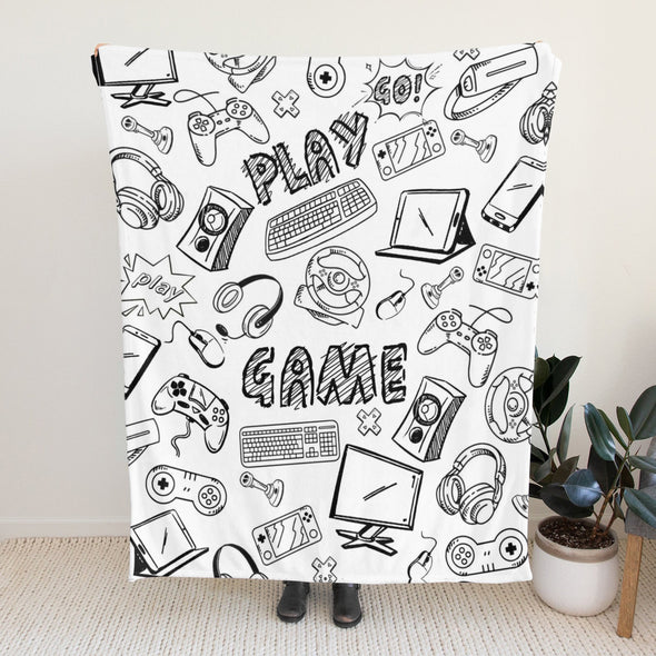 Gamer Blanket Fleece Throw Blanket Super Soft Warm Gifts for Baby Girls Boys Kids Mom Grandma Room Decor