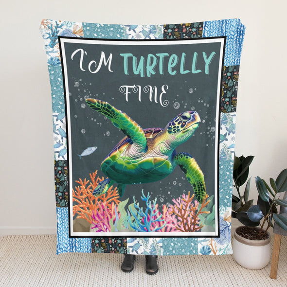 Turtle Pattern Blanket Fleece Throw Blanket Super Soft Warm Gifts for Baby Girls Boys Kids Mom Grandma Room Decor