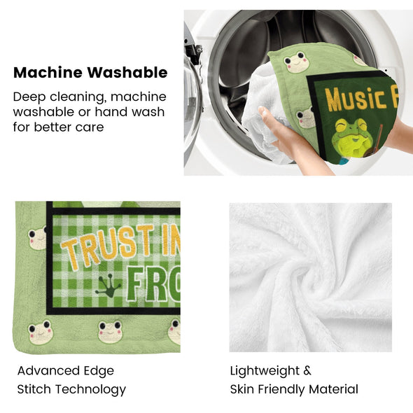 Frog Pattern Blanket Fleece Throw Blanket Super Soft Warm Gifts for Baby Girls Boys Kids Mom Grandma Room Decor