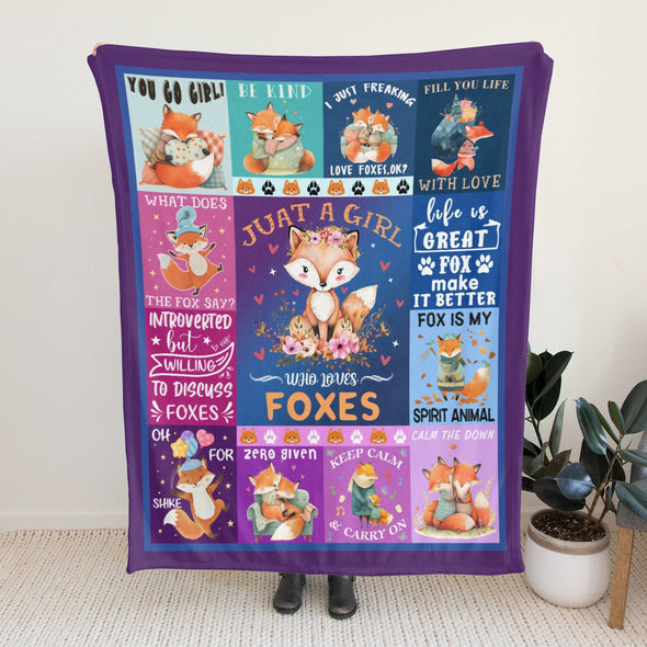 Fox Pattern Blanket Fleece Throw Blanket Super Soft Warm Gifts for Baby Girls Boys Kids Mom Grandma Room Decor