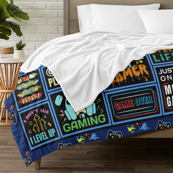 Gamer Blanket Fleece Throw Blanket Super Soft Warm Gifts for Baby Girls Boys Kids Mom Grandma Room Decor