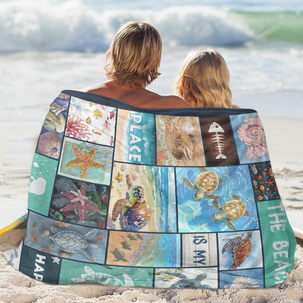 Turtle Pattern Blanket Fleece Throw Blanket Super Soft Warm Gifts for Baby Girls Boys Kids Mom Grandma Room Decor