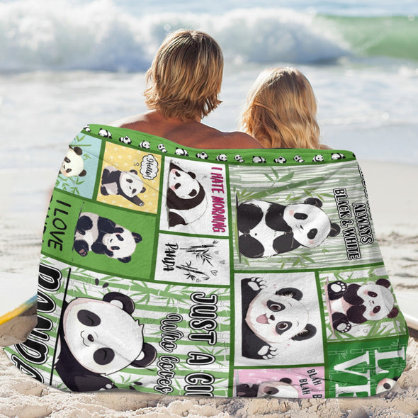 Panda Pattern Blanket Fleece Throw Blanket Super Soft Warm Gifts for Baby Girls Boys Kids Mom Grandma Room Decor