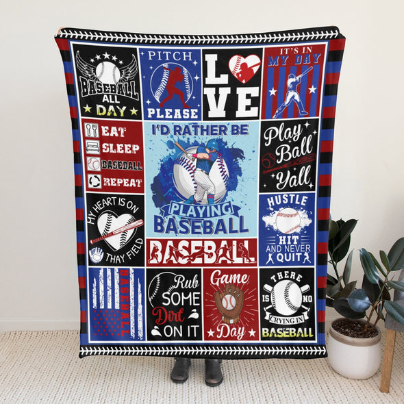Baseball Pattern Blanket Fleece Throw Blanket Super Soft Warm Gifts for Baby Girls Boys Kids Mom Grandma Room Decor