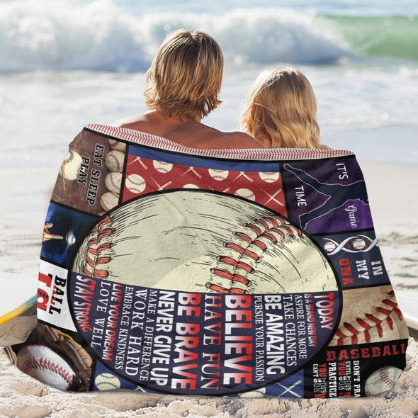 Baseball Pattern Blanket Fleece Throw Blanket Super Soft Warm Gifts for Baby Girls Boys Kids Mom Grandma Room Decor